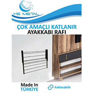 Çok Amaçlı Katlanabilir Ayakkabı Rafı - 60x45 Cm Gri