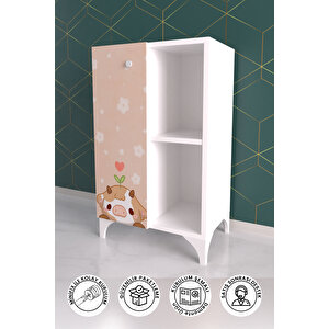 Curious Cow 2 Raflı Tek Kapak Dolap