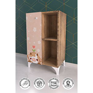 Curious Cow 2 Raflı Tek Kapak Dolap