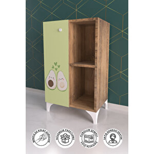 Cute Avacados 2 Raflı Tek Kapak Dolap