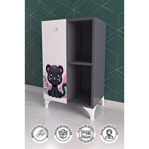 Zeytin The Cat 2 Raflı Tek Kapak Dolap
