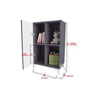 Zeytin The Cat 2 Raflı Tek Kapak Dolap