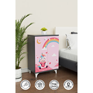 Pink Dream 2 Raflı Çok Amaçlı Dolap Çocuk Odası Dolabı