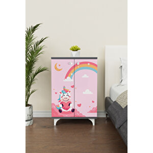 Pink Dream 2 Raflı Çok Amaçlı Dolap Çocuk Odası Dolabı