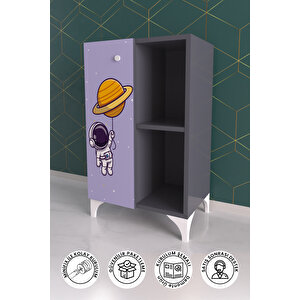 Tiny Astronaut 2 Raflı Tek Kapak Dolap