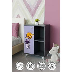Tiny Astronaut 2 Raflı Tek Kapak Dolap