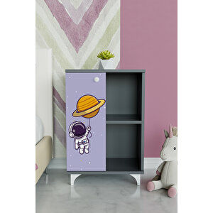 Tiny Astronaut 2 Raflı Tek Kapak Dolap