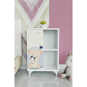 Fluffy Friend 2 Raflı Tek Kapak Dolap