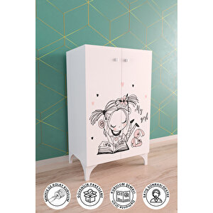 My Girl 2 Raflı Çok Amaçlı Dolap Çocuk Odası Dolabı