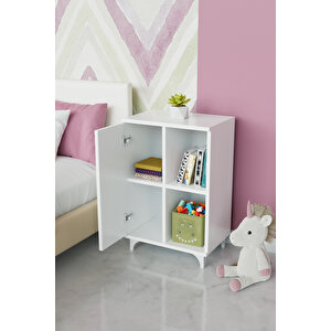 Pretty Rabit 2 Raflı Tek Kapak Dolap Beyaz
