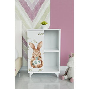 Pretty Rabit 2 Raflı Tek Kapak Dolap Beyaz