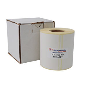 Kuşe Rulo Etiket 100mm X 100mm 500 Adet