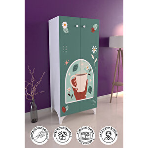 Kahve Temalı 3 Raflı Çok Amaçlı Dolap Mutfak Salon Banyo Ofis Salon Dolabı