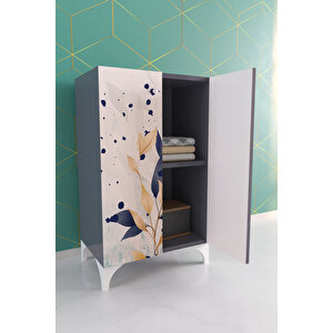 Bluer Golden 2 Raflı Çok Amaçlı Dolap Mutfak Salon Ofis Dolabı