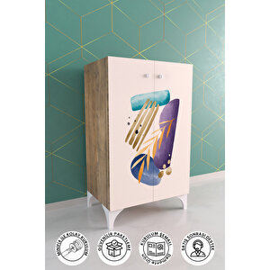 Virgo Renkli 2 Raflı Çok Amaçlı Dolap Mutfak Salon Ofis Dolabı