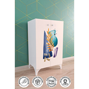Virgo Renkli 2 Raflı Çok Amaçlı Dolap Mutfak Salon Ofis Dolabı