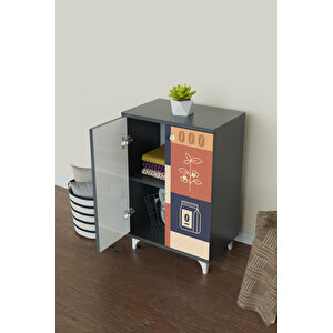 Modern Cubes 2 Raflı Çok Amaçlı Dolap Mutfak Salon Ofis Dolabı