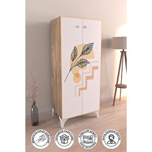 Minimal Çiçekler 3 Raflı Çok Amaçlı Dolap Mutfak Salon Banyo Ofis Salon Dolabı