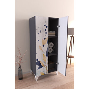 Golden Blue 3 Raflı Çok Amaçlı Dolap Mutfak Salon Banyo Ofis Salon Dolabı