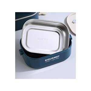 Vagonlife Bento 550ml Lunchbox Yeni Koleksiyon Tek Katlı Tek Bölmeli Çelik Sefer Tası Yemek Kutusu Kahverengi