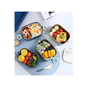 Vagonlife Bento 550ml Lunchbox Yeni Koleksiyon Tek Katlı Tek Bölmeli Çelik Sefer Tası Yemek Kutusu Kahverengi