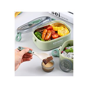 Vagonlife Bento 550ml Lunchbox Yeni Koleksiyon Tek Katlı Tek Bölmeli Çelik Sefer Tası Yemek Kutusu Kahverengi