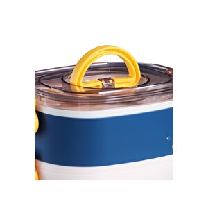 Vagonlife Bento 1200ml Çift Renkli Lunchbox Yeni Koleksiyon 2 Katlı Çelik Sefer Tası Yemek Kutusu Sarı