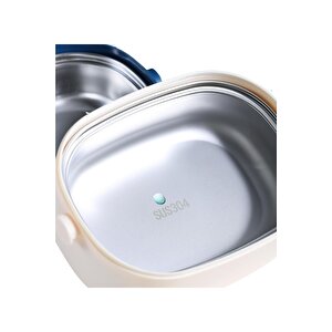 Vagonlife Bento 1200ml Çift Renkli Lunchbox Yeni Koleksiyon 2 Katlı Çelik Sefer Tası Yemek Kutusu Sarı