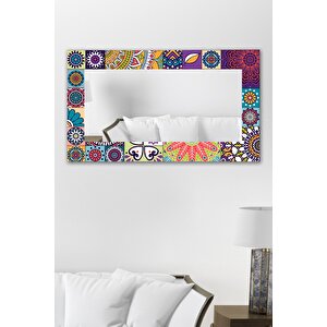 60x100 Dekoratif Colorful Mix Duvar Aynası Antre Salon Banyo Ofis Aynası