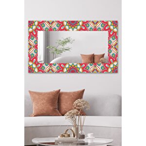 60x100 Dekoratif Soft Red Duvar Aynası Antre Salon Banyo Ofis Aynası