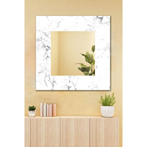 Mermer Desenli Dekoratif Duvar Aynası Antre Salon Banyo Ofis Aynası