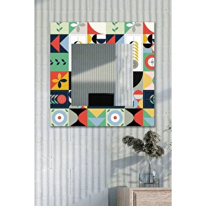 Dekoratif Mix Kare Duvar Aynası Antre Salon Banyo Ofis Aynası 60x60