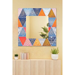 Dekoratif Duvar Aynası Antre Salon Banyo Ofis Aynası 60x60