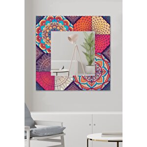 Dekoratif Kare Duvar Aynası Antre Salon Banyo Ofis Aynası 60x60