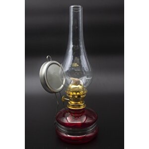 Nostaljik Gaz Lambası Büyük Boy 33 Cm Kırmızı