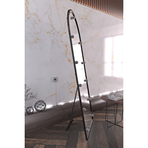Işıklı Hollywood Boy Aynası 180x70 Cm Siyah (dokunmatik)