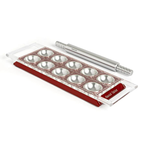 Design Ravioli Tablet Çıkarılabilir 10 Hazneli Ravioli Kalıbı Kırmızı Renk
