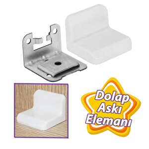 Mobilya Eşya Dolap Askı Elemanı Montaj Bağlantı Sabitleme Sabitleyici Demiri Beyaz