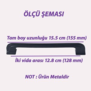 Peri Kulp 128 Mm Siyah Mutfak Kulpu Çekmece Dolap Kapak Kulbu Metal  Mobilya Dolabı Kulpları