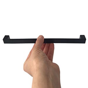 Bihter Düz Kulp 224 Mm Siyah Mutfak Kulpu Çekmece Dolap Kapak Kulbu Metal Mobilya Dolabı Kulpları