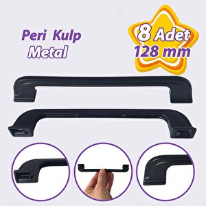 8 Adet Peri Kulp 128 Mm Siyah Mutfak Kulpu Çekmece Dolap Kapak Kulbu Metal  Mobilya Dolabı Kulpları