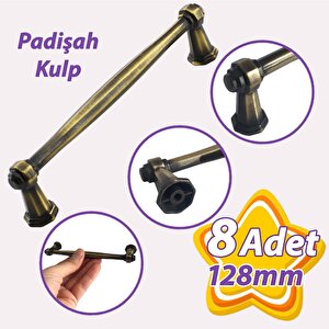 8 Adet Padişah Kulp 128 Mm Antik Sarı Mutfak Kulpu Çekmece Dolap Kapak Kulbu Metal Mobilya Dolabı Kulpları