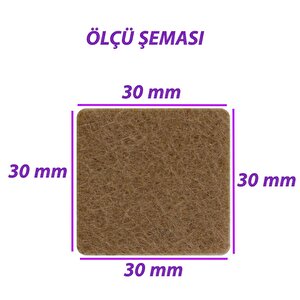 Yapışkanlı Kare Keçe Masa Sandalye Parke Zemin Ayak Koruyucu Kaydırmaz Keçesi 30x30 Mm (21'li̇ Paket)