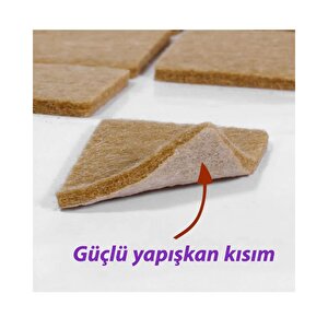 Yapışkanlı Kare Keçe Masa Sandalye Parke Zemin Ayak Koruyucu Kaydırmaz Keçesi 30x30 Mm (21'li̇ Paket)