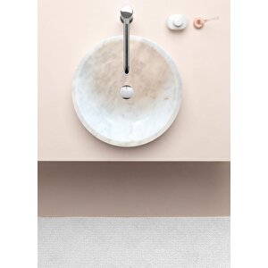 Carrara Beyaz Cilalı Mermer Çanak Lavabo Ntrvs33