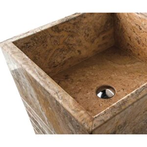 Scabos Traverten Pedestal Konik Monoblok Lavabo Megcs011