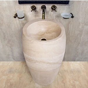 Toria Light Traverten Honlu Taramalı Monoblok Lavabo Ntrstc43