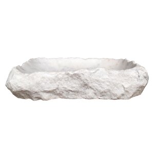 Carrara Mermer İçi Cilalı Rustik El Yapımı Patlatma Lavabo Ntrstc15