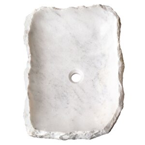 Carrara Mermer İçi Cilalı Rustik El Yapımı Patlatma Lavabo Ntrstc15