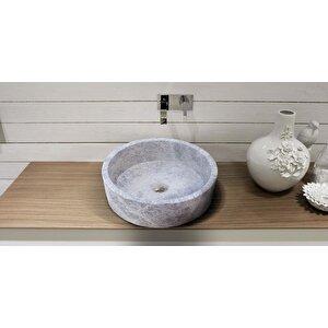 Tundra Gri Cilalı Mermer Çanak Lavabo Tms04